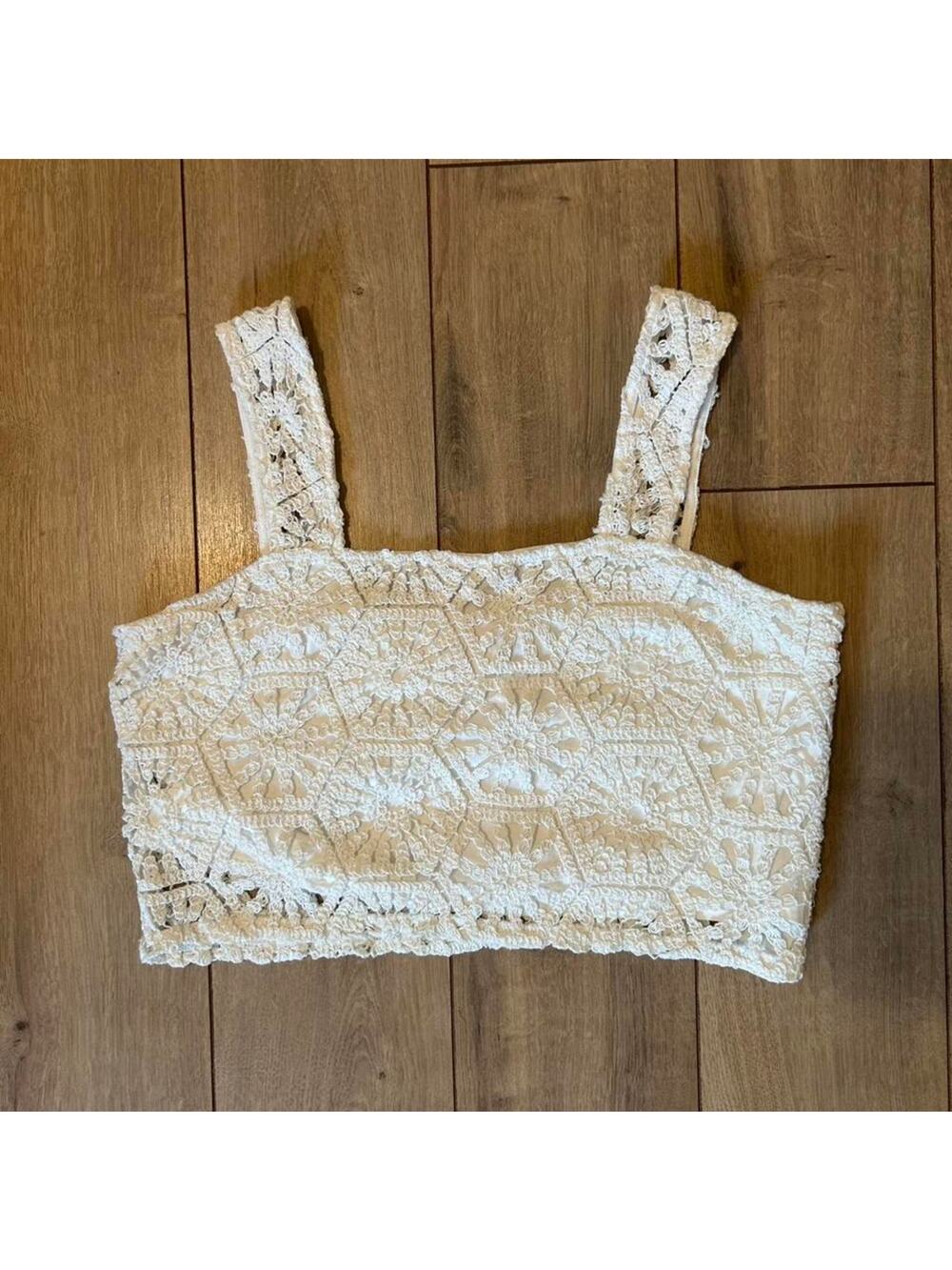 White Crochet Crop Top